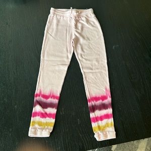 Cute, waffle fun pink jogger-type pants with great dip-dye look